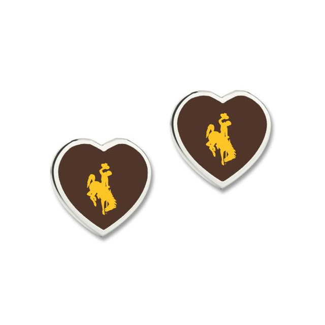 Wyoming Cowboys Earrings w/3D Heart