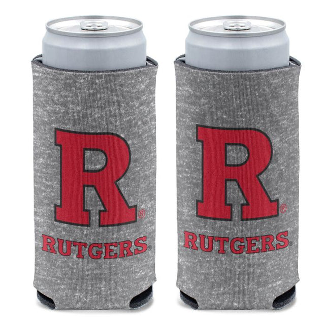 Enfriador de latas delgado HEATHER de 12 oz de Rutgers Scarlet Knights