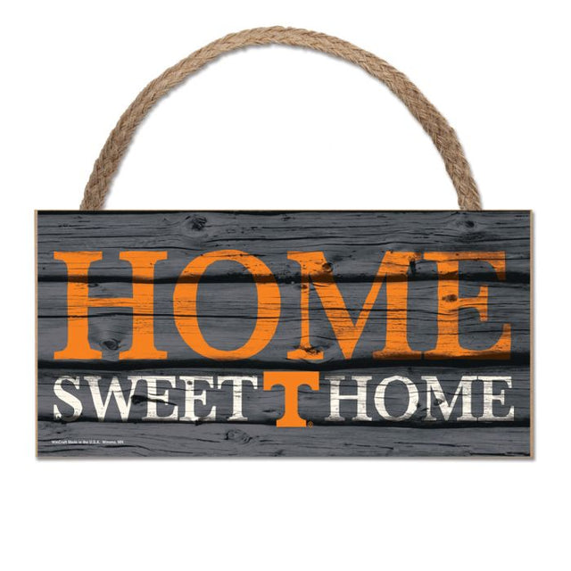 Tennessee Volunteers HOME SWEET HOME Wood Sign w/Rope 5" x 10"