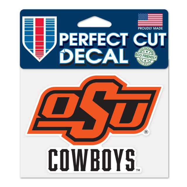 Calcomanía de color de corte perfecto de Oklahoma State Cowboys de 4,5" x 5,75"