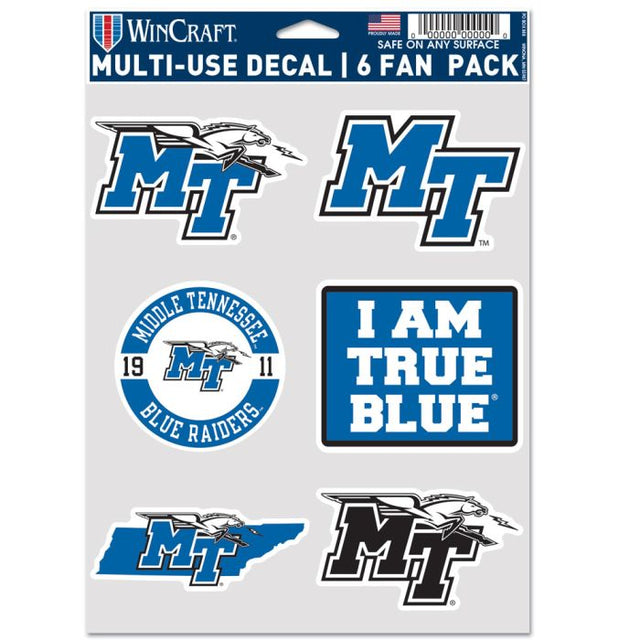 Middle Tennessee State Blue Raiders Multi Use 6 fan pack