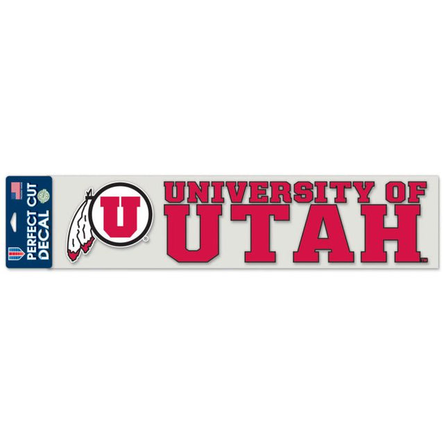 Utah Utes Perfect Cut Decals 4" x 17"