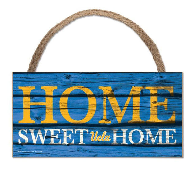 UCLA Bruins HOME SWEET HOME Wood Sign w/Rope 5" x 10"