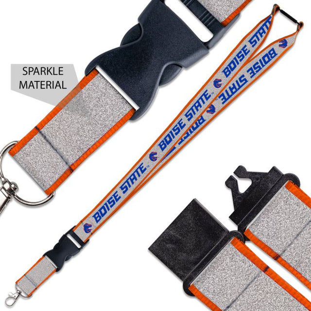 Boise State Broncos Lanyard w/Buckle Glitter 1"