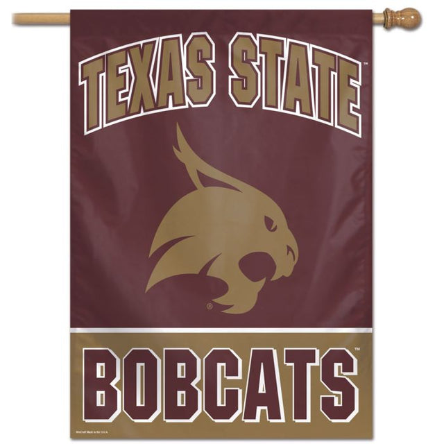 Bandera vertical de los Texas State Bobcats de 28" x 40"