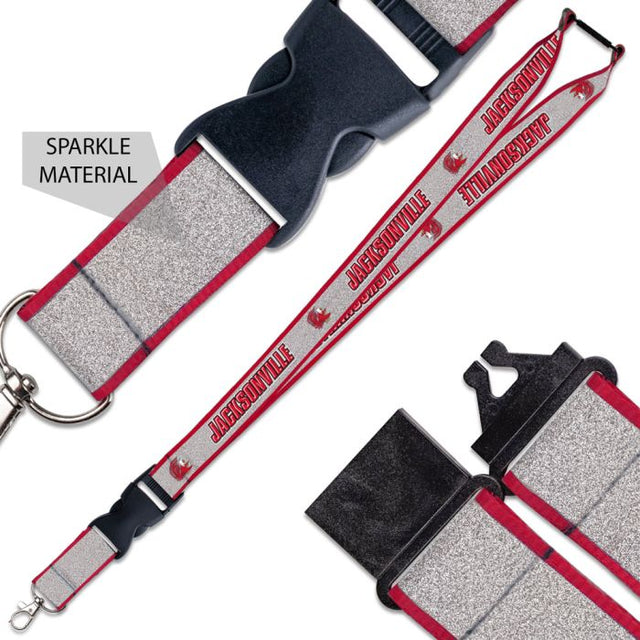 Jacksonville State Gamecocks Lanyard w/Buckle Glitter 1"