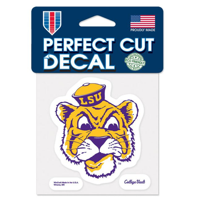 LSU Tigers /College Vault Beanie Tiger Perfect Cut Color Decal 4" x 4"