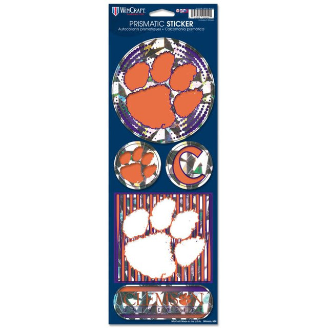 Clemson Tigers Prismatic Decal 4" x 11"