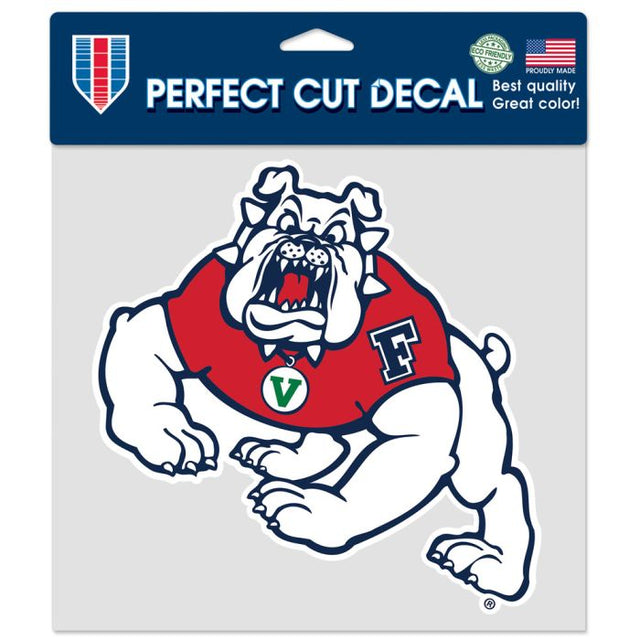 Calcomanía de color de corte perfecto de los Bulldogs de Fresno State, 8" x 8"