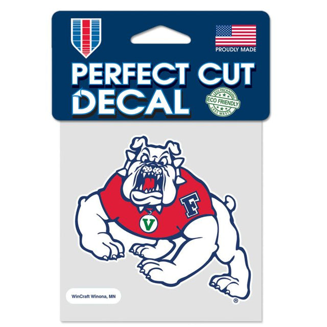 Calcomanía de color de corte perfecto de los Bulldogs de Fresno State, 4" x 4"