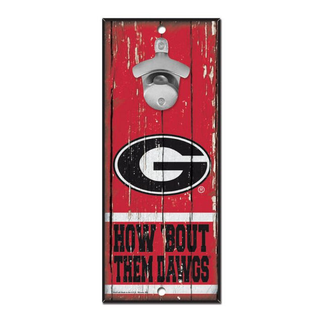 Georgia Bulldogs Bottle Opener Sign 5x11