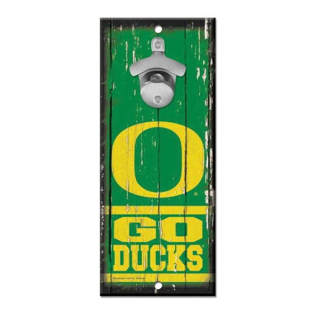 Oregon Ducks Bottle Opener Sign 5x11