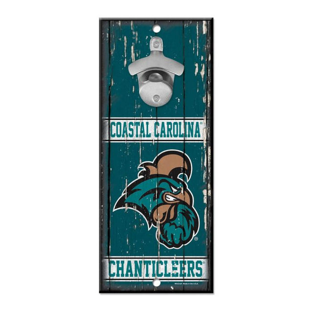 Letrero con abrebotellas de Coastal Carolina Chanticleers de 5 x 11 pulgadas