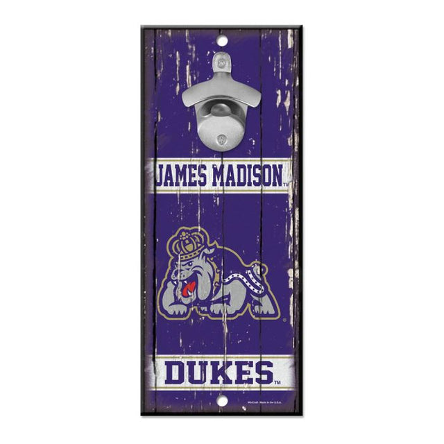 Letrero destapador de James Madison Dukes de 5 x 11 pulgadas