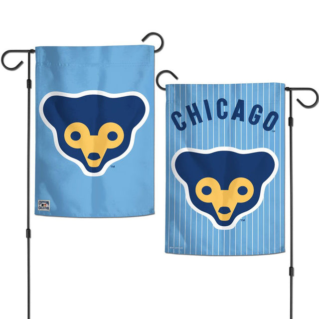 Bandera de los Chicago Cubs de 12 x 18 pulgadas, estilo jardín, logotipo retro de dos caras