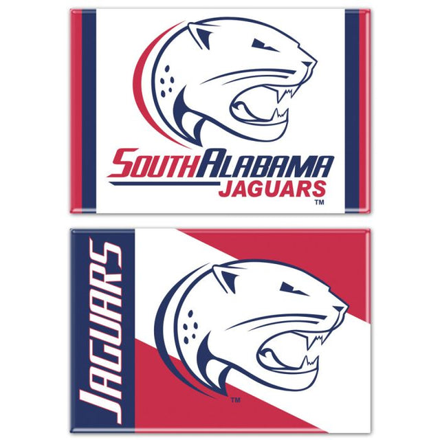 Imán rectangular de los South Alabama Jaguars, paquete de 2, 2 x 3 pulgadas