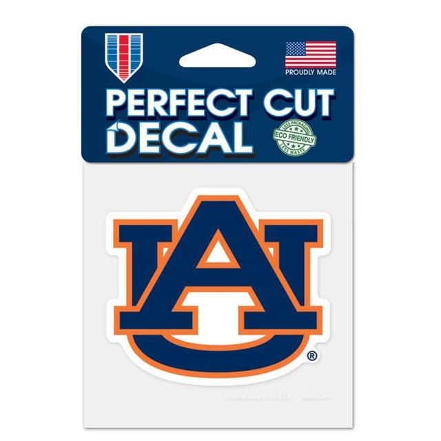 Calcomanía de color de corte perfecto de Auburn Tigers de 4" x 4"