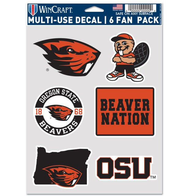 Paquete de 6 ventiladores multiusos de Oregon State Beavers