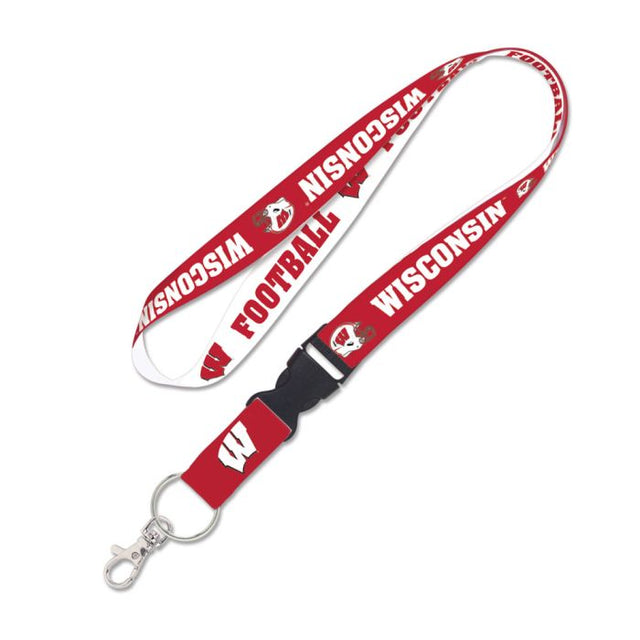 Wisconsin Badgers football Lanyard w/detachable buckle 1"