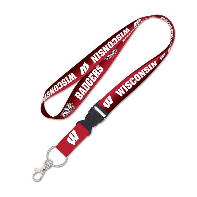 Wisconsin Badgers Gradient Lanyard w/detachable buckle 1"