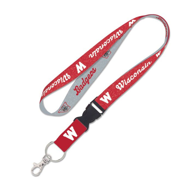 Wisconsin Badgers / Vintage Collegiate vintage Lanyard w/detachable buckle 1"