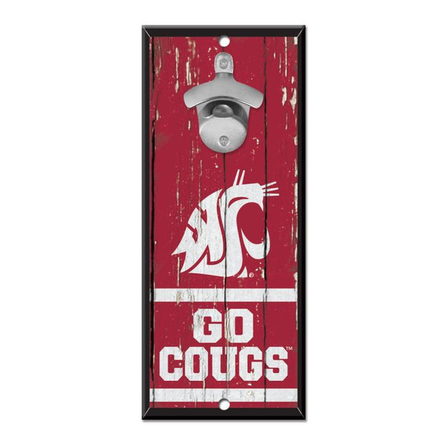 Letrero con abrebotellas de los Washington State Cougars de 5 x 11 pulgadas