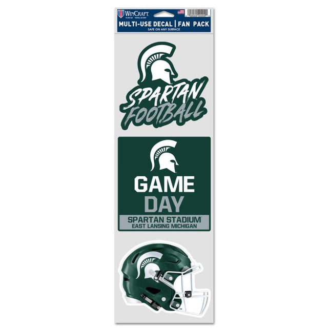 Michigan State Spartans GAME DAY Fan Decals 3.75" x 12"