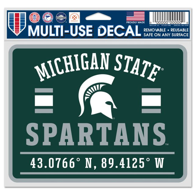 Michigan State Spartans COORDINATES Fan Decals 5" x 6"