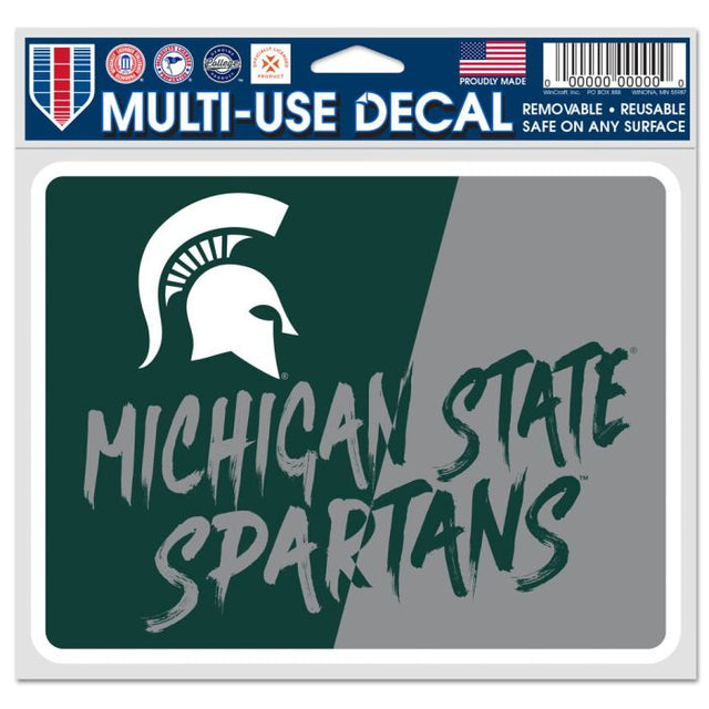 Michigan State Spartans WORD SPLIT Fan Decals 5" x 6"