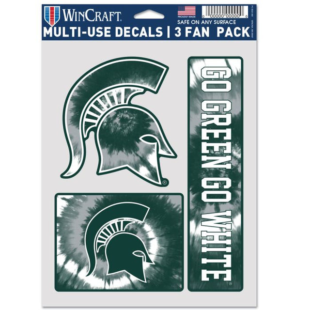 Michigan State Spartans TIE DYE Multi Use 3 FAN PACK