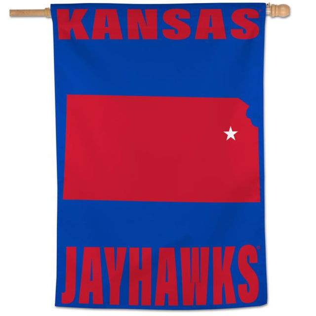 Kansas Jayhawks LOCATION Vertical Flag 28" x 40"