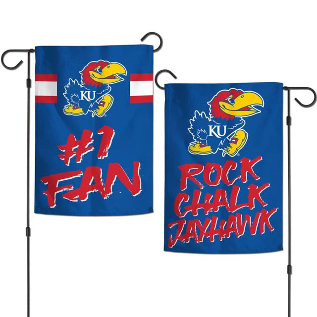 Kansas Jayhawks #1 FAN Garden Flags 2 sided 12.5" x 18"