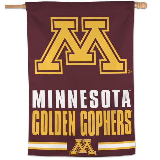 Bandera vertical de Minnesota Golden Gophers con la ubicación de 28" x 40"