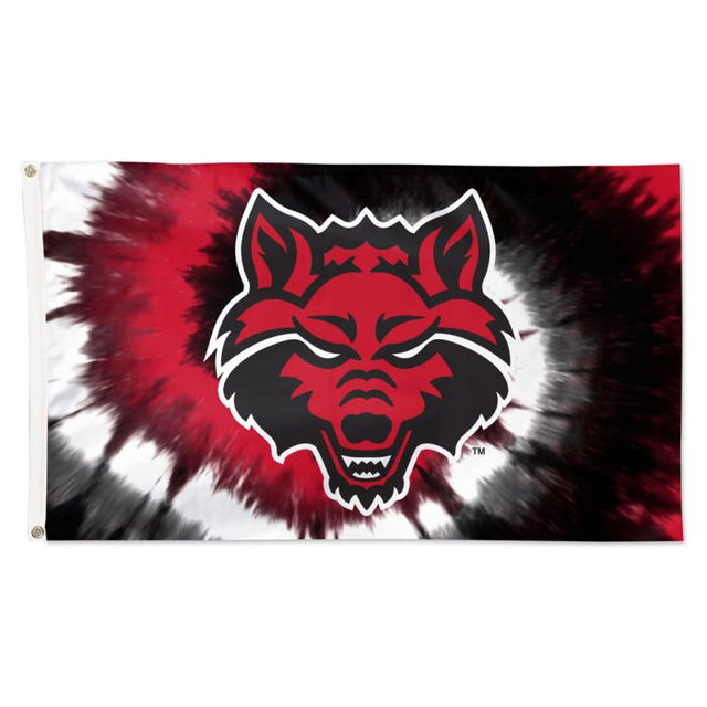 Bandera teñida anudada de los Arkansas State Red Wolves - Deluxe 3' X 5'