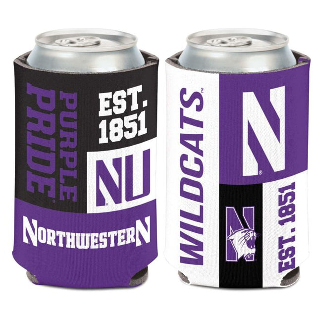 Enfriador de latas COLOR BLOCK de Northwestern Wildcats, 12 oz.