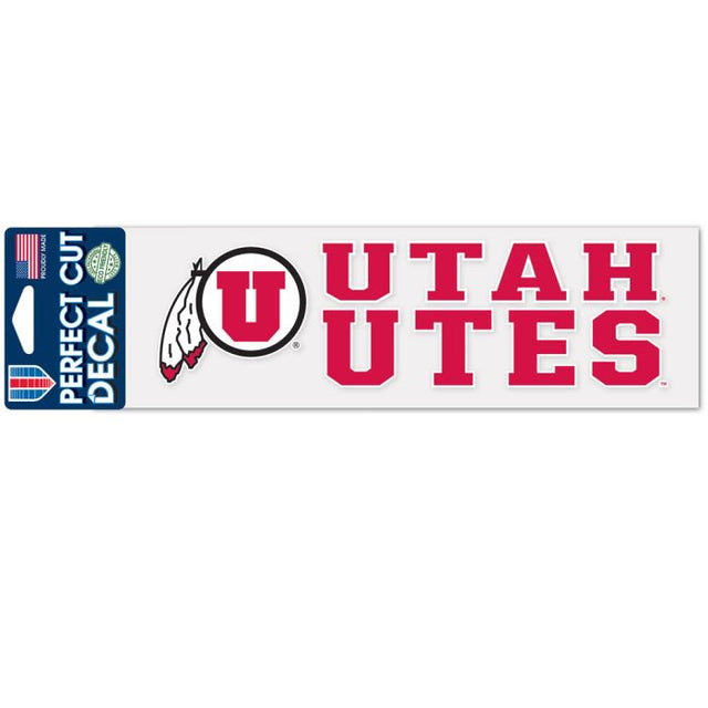 Utah Utes Stacked Design Perfect Cut Decals 3" x 10"