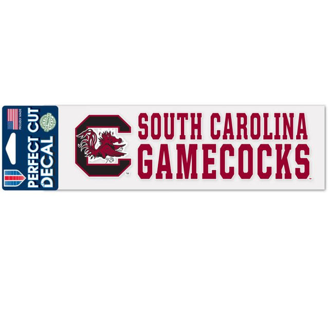 Calcomanías de corte perfecto con diseño apilado de South Carolina Gamecocks, 3" x 10"