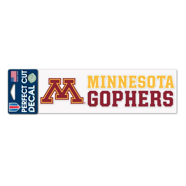 Calcomanías de corte perfecto de Minnesota Golden Gophers de 3" x 10"