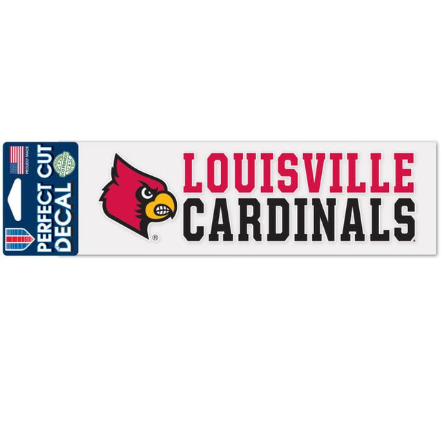 Louisville Cardinals Stacked Design Perfect Cut Decals 3" x 10"