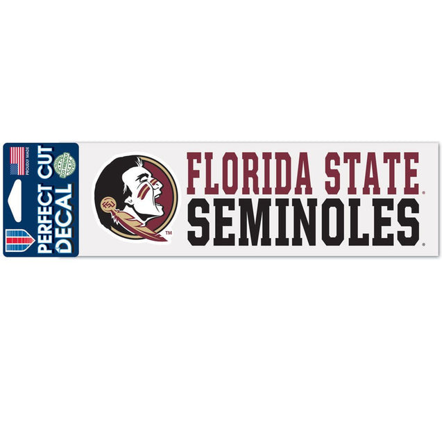 Calcomanía de los Florida State Seminoles, 3 x 10, corte perfecto, marca denominativa, color