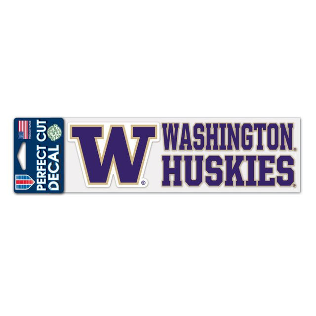 Calcomanías de Washington Huskies de corte perfecto de 3" x 10"