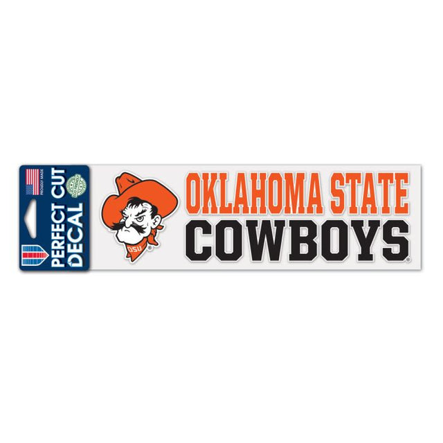 Calcomanías de corte perfecto STACKED de Oklahoma State Cowboys de 3" x 10"