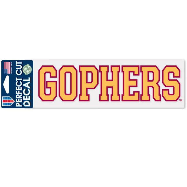 Calcomanías de corte perfecto de la mascota de los Minnesota Golden Gophers de 3" x 10"