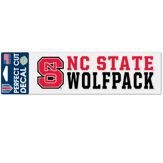 NC State Wolfpack Stacked Design Perfect Cut Decals 3" x 10"