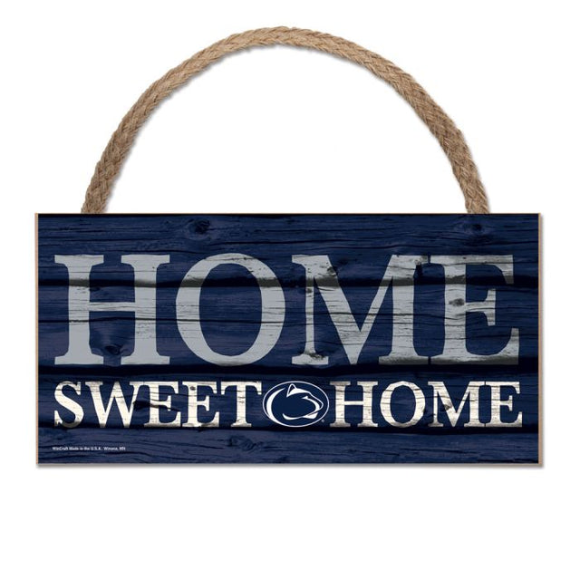 Penn State Nittany Lions HOME SWEET HOME Wood Sign w/Rope 5" x 10"