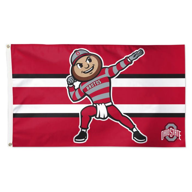 Ohio State Buckeyes POINTING BRUTUS Flag - Deluxe 3' X 5'