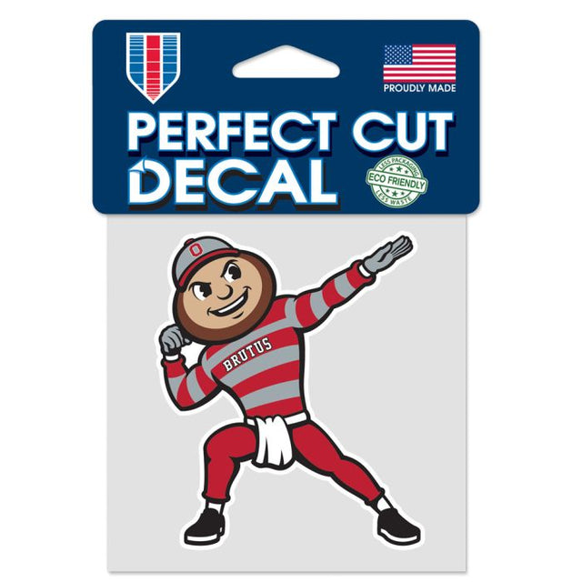 Ohio State Buckeyes POINTING BRUTUS Perfect Cut Color Decal 4" x 4"