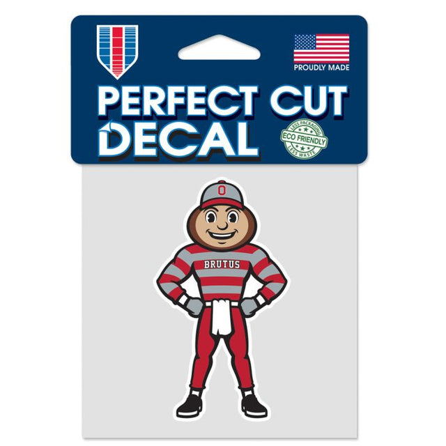 Ohio State Buckeyes STANDING BRUTUS Perfect Cut Color Decal 4" x 4"