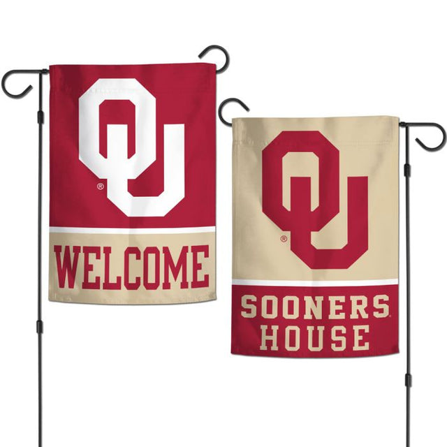 Banderas de jardín de los Oklahoma Sooners, de 2 lados, 12,5" x 18"