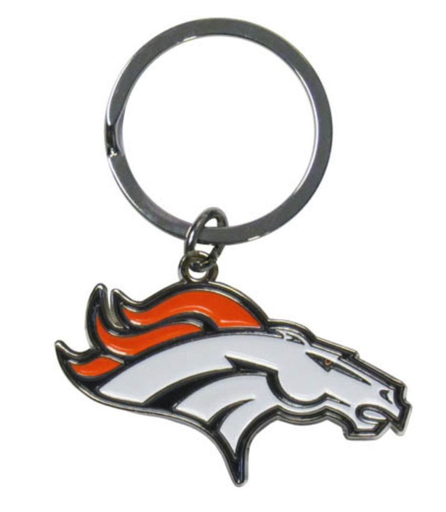 Llavero con el logotipo cromado de los Denver Broncos